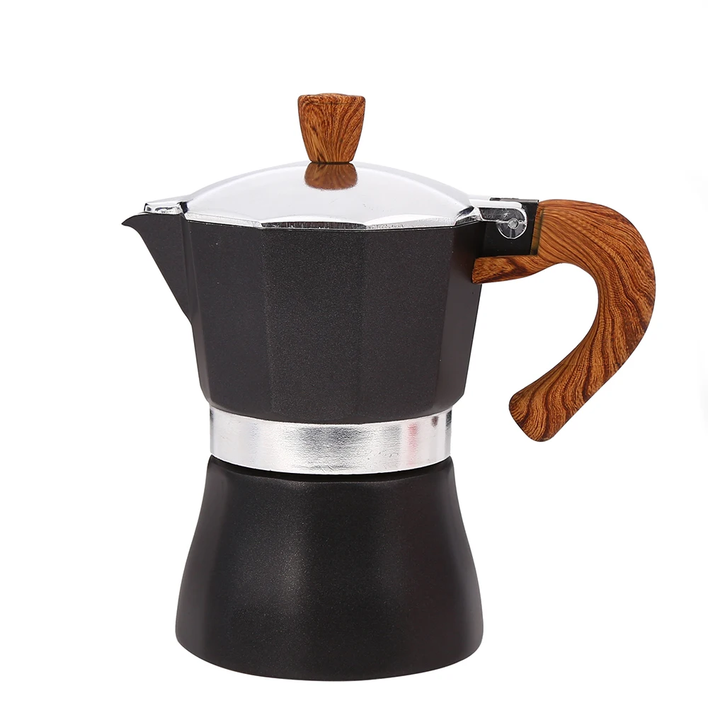 
wooden handle Moka Espresso Coffee Maker 