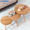 Kinmade Oak Wood Tripod Side Table Solid Wood Cafe Bar Coffee Table Three Pieces Indoor Seat Set