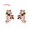 Fashion Statement Piercing Earrings Cheep Cubic Zirconia Ear Rings Gold Filled