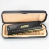 EASTTOP T1248 black painting covers 12 hole profession chromatic harmonica with ABS case
