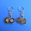 Double side silver and gold plated custom company logo trolley coin keychains