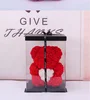 New Arrive Rose Valentine Gift Teddy Rose Bear Artificial Foam Teddy Bear With Gift Box Flower Rose Bear
