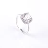 Moissanites Jewelry Ring Cushion Cut 8*8mm Synthetic Moissanite Diamond Finger Rings or Bands in White Gold