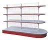 Grocery store metal grid display racks