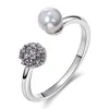 Best selling creative finger rings opening pearl diamond rings japan fashion female jewelry