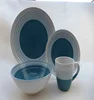 Exquisite dining and banquet tableware, 16 head striped stone tableware set
