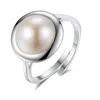 Moderate S925 Sterling Silver Rings Women, 10-10.5mm Freshwater Open Ring Jewelry