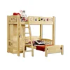 Children Twin Wood Xl Bunk Bed With Desk And Wardrobe Bed Room Set