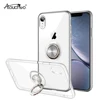 OEM Built-in 360 Ring Holder Kickstand Fit Magnetic Car Mount Clear Transparent TPU Soft Case for iPhone XR 6 7 8 Plus XS MAX