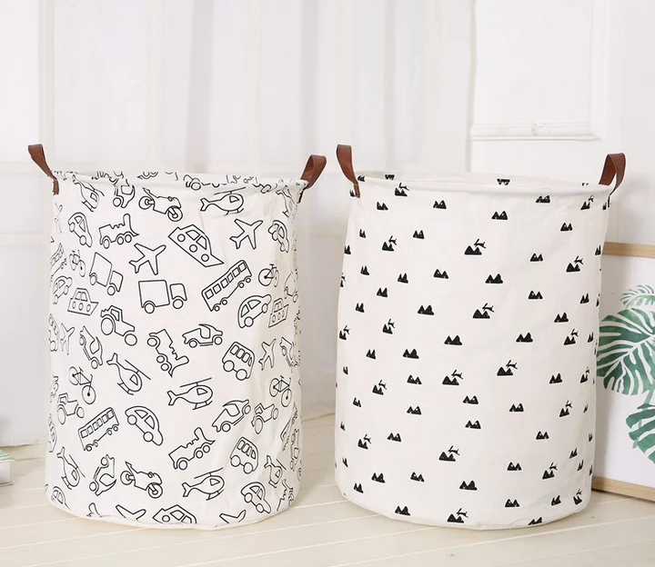Storage Bin Waterproof Cotton Canvas Laundry Hamper For Toys Storage Bin Waterproof Cotton Canvas