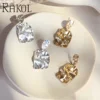 Rakol FE2626 Unique Special Gold Silver Color Fold Alloy Drop Earrings For Women