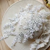factory wholesales white bridal beaded embroidery applique with sequins for wedding dress