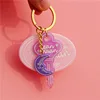 Ins Hot Selling Acrylic Hotel Laser Engraved Keychain With Shiny Key