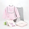 New style baby clothing set 100% cotton 5 pcs top bib pants and blanket hot sale baby month gift set clothes romper
