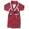Wholesale Fashion Personalized Monogrammed Flannel Girls Red Plaid Bath Robe