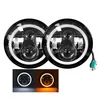 Automotive Led Head Lights Super Bright White Angel Eyes Amber Beam Auto 7" Led Headlight
