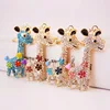 Crystal Rhinestone Deer Animal Heart Flower Keyring Key Holder Split Rings Unisex Keychain Organizer Accessories For Woman