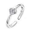 Shiny 925 silver triangle stone stretch toe rings