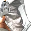 silver pu coating faux leather nylon downproof jacket fabric