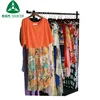 Second hand clothing in dubai fashion ruffle sleeve printing Used Ladies Silk Dress