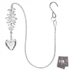H&D Clear Heart Shape Crystal Suncatcher for Window,Fengshui Pendant Rainbow Maker Chandelier Ball Prism Parts,24inch Long