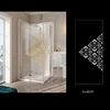 China supplier shower stall glass door with gold pattern 6mm tempered Glass shower stall glass door