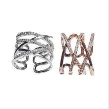 2019 l'enroulement crois&eacute; large &eacute;dition anneau, anneau r&eacute;glable avec ouverture, style Cor&eacute;en hipster index bague