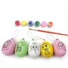 Colored Plastic Easter Eggs Hunt Decorations Easter Basket Stuffers Hanging Plastic Eggs with Rope