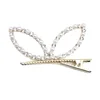 new design fashionable pearl hair clip accessories glittering diamond butterfly shaped women clip in hair extension