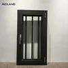 Aluminum double glass good insulated casement window with security bars