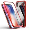 Magnetic Adsorption Glass Phone Case For iPhone X XS Cover 5.8 Inch Clear Shockproof Metal Bumper Magnet Case Transparent