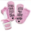 Fuzzy Wine Socks"If You Can Read This Bring Me Some Wine" Novelty Socks , Gift Idea Socks