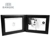 Black Napa Leather Folding 5 x 7 Landscape Double Sided Photo Frame
