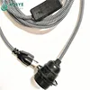 black white zig zag round textile cable plug in lamp holder switch pendant lamp cord set