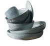 Promotional grey japanese style ceramic dinnerware sets for restaurant use