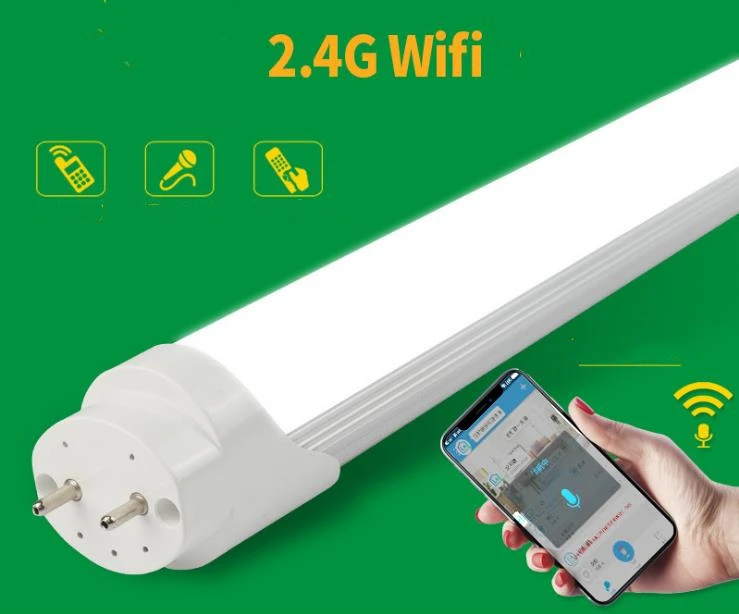 2019 3000-6500K Epistar SMD2835 CRI 85 600mm/1200mm Wifi Smart T8 LED tube lamp