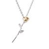 Luxury S925 Pure Silver Rose Flower Pendant Necklace Noble Customized Necklace