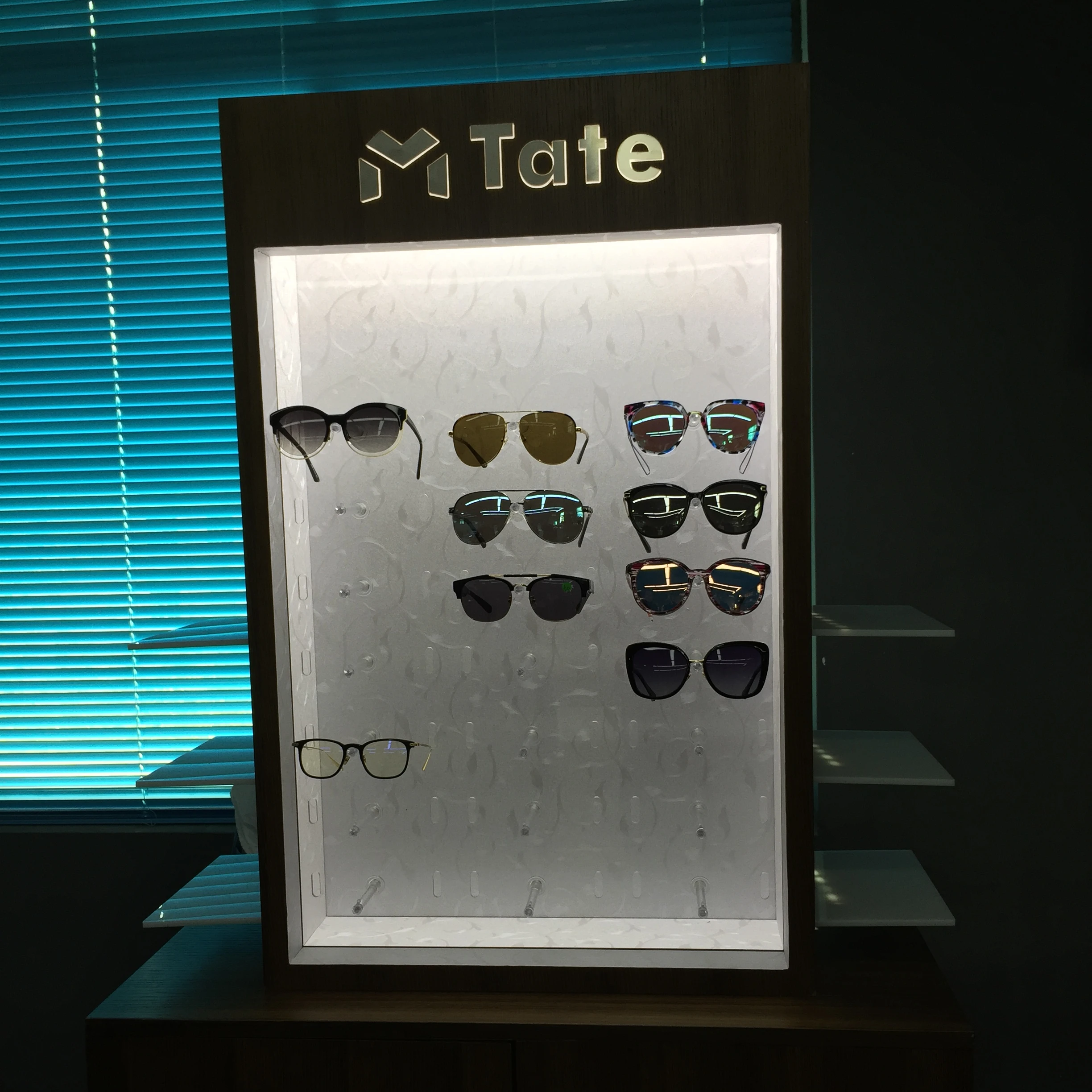 Custom Eyewear Optical Showcase Store Fixture Wood Optical Display Showcase In Optical Store