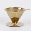 Stainless Steel Mesh Cone-shaped Coffee Dripper Funnel Filter Tea Strainer Silicone Grip