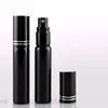 Luxury uv black 5ml 8ml mist spray pump perfume sample bottle 10ml 12ml perfume tester vail roll on glass bottle