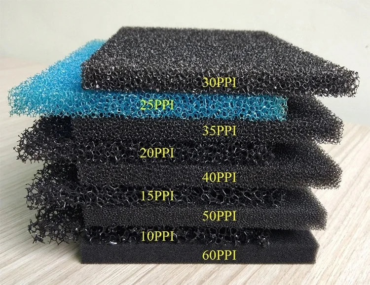 100X100X2cm Reticulated Polyurethane Open Cell Sponge Filter for Fish Tank - Eco-Friendly Aquarium Foam, PPI 20/30/45