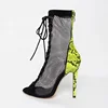 Working style ankle high heel leather lady boot