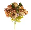 Wholesale real touch artificial peony silk flower bouquet wedding