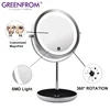 GMD702T 1X 5X Magnifying 360 Degree Rotation Desktop Mirror Style Double Sides Led Light Makeup Mirror With Jewelry Tray