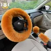 100% wool comfortable steering wheel covers gear shift lever cover handbrake sets for winter