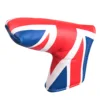 custom printing UK flag pattern synthetic leather magnetic golf putter head cover