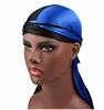 High Quality Wholesale Fashion OEM Custom Logo Men Silky Polyester Durag Long Tail Two Tone Bandana Durags for Men Manufacturers