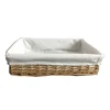 wicker storage basket with lining bread sundries