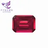 Processing Synthetic Ruby Red Corundum Material Emerald Cut Red Corundum