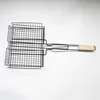 Portable Non-stick BBQ Grilling Basket Barbecue Tools Cooking Turner BBQ Mesh Fish Grill Net